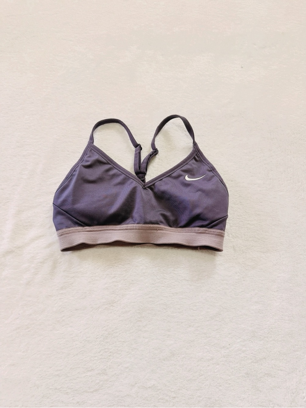 Nike Purple Light-Support Sports Bra with Tan Band